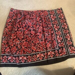 Super cute lined red and black paisley Talbots skirt